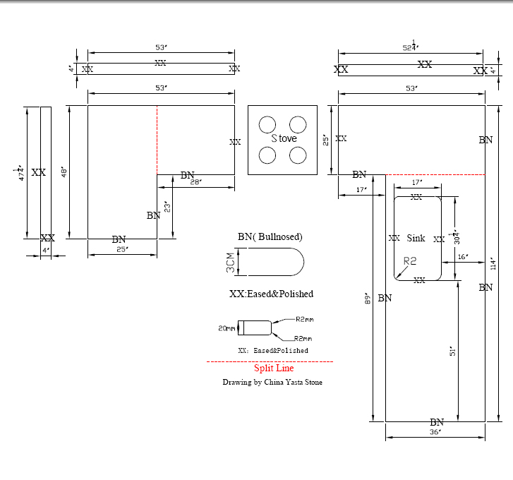 Kitchen Countertops Drawing